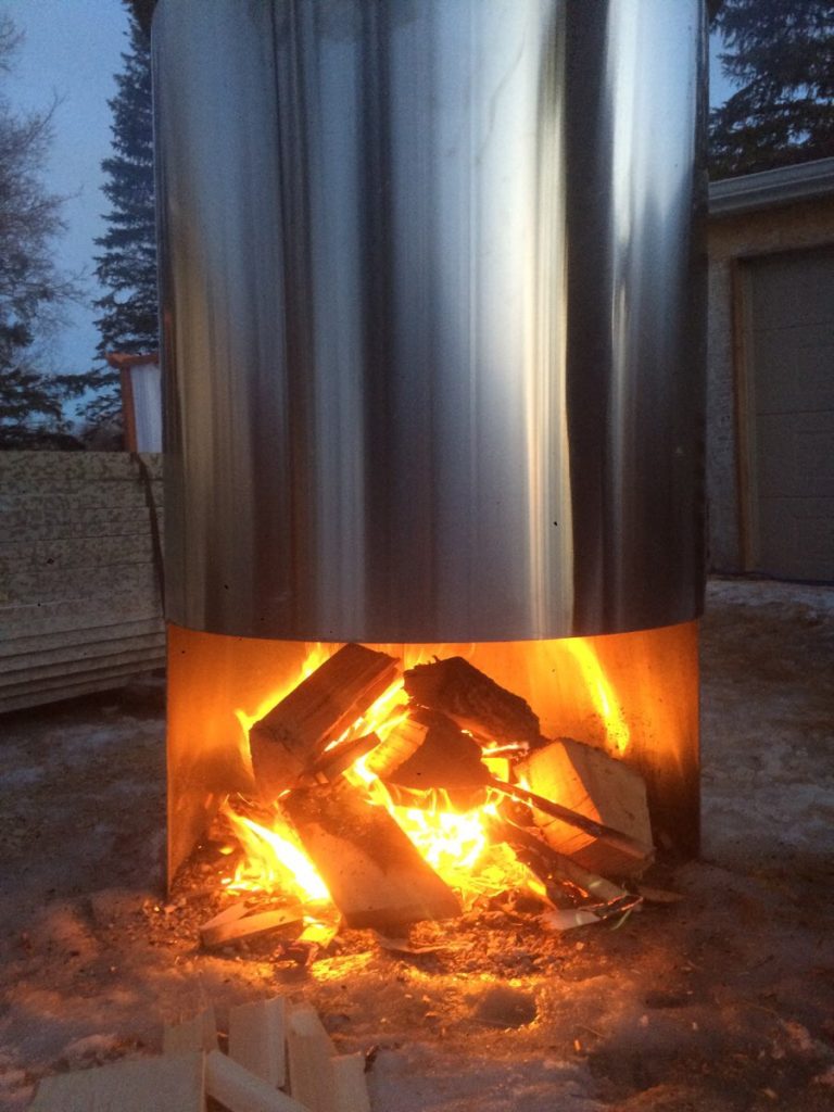 Steel Tube Fireplace | B. Rocke Landscaping | Winnipeg, Manitoba